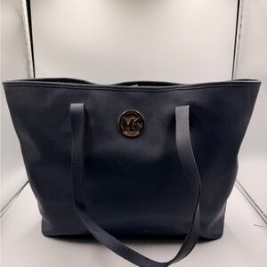 Michael Kors Jet Set Travel Large Navy Saffiano Leather Top-Zip Shoulder Bag